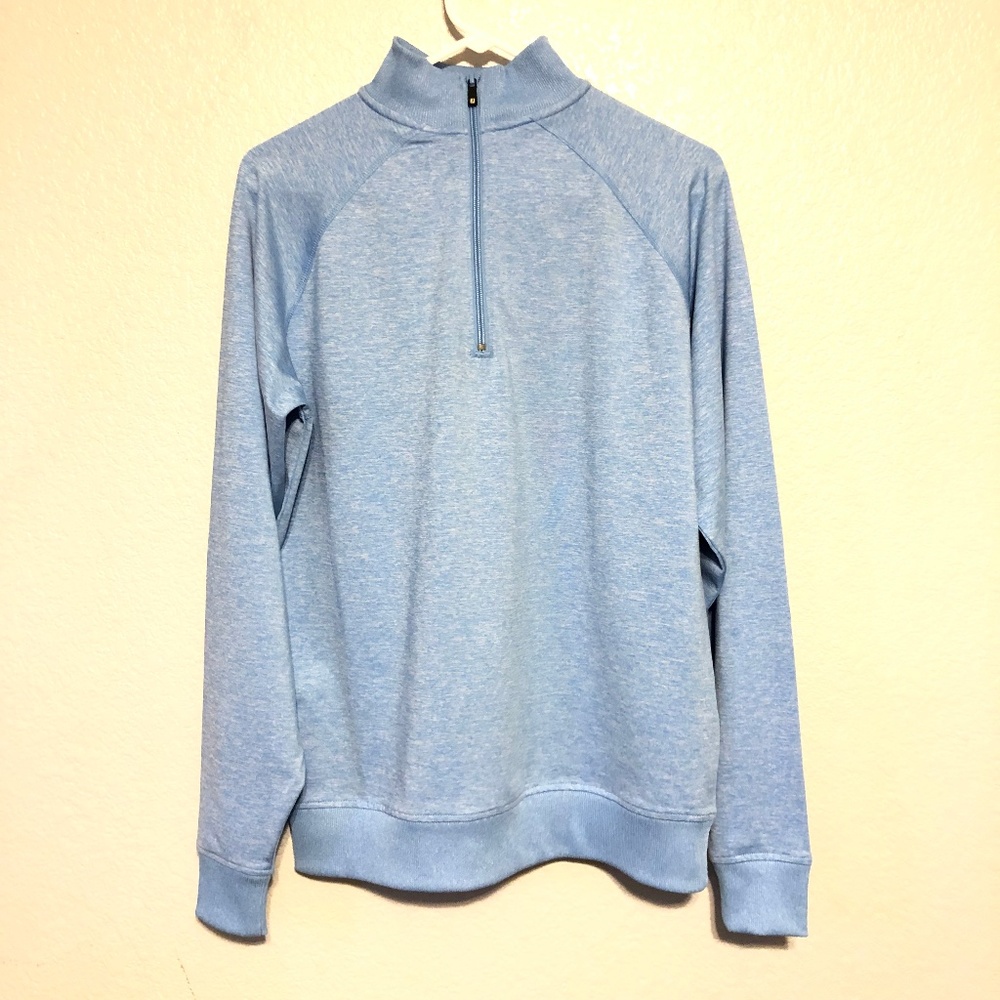 Footjoy Mens Baby Blue 1/4 Zip Long Sleeve